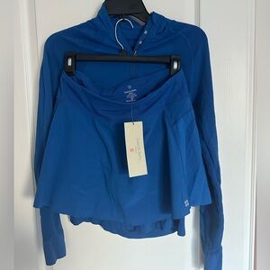 Sweaty Betty Blue Long Sleeve Zip Pullover + Power Skort Set | Size M | NWT/NWOT